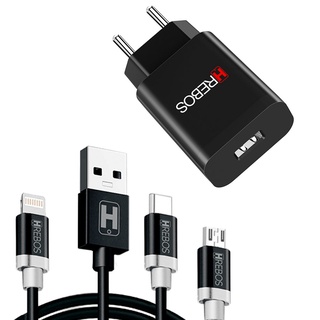 Carregador Turbo Power HREBOS Linha Premium Para Todos Smartphone