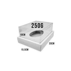 Caixa Ovo de Colher com Moldura 250g - Branca - 5 Unidades (20x15,5x10cm) - ASSK