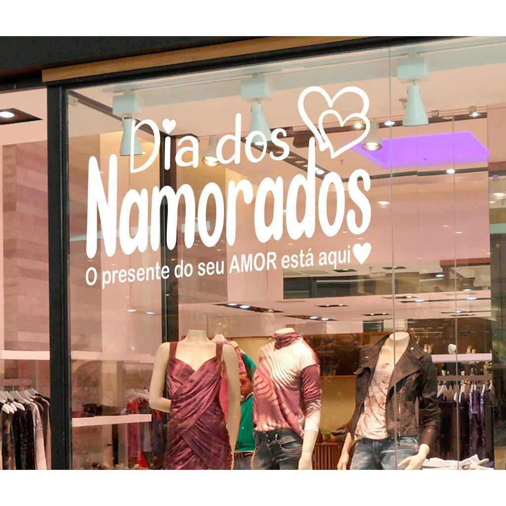 Adesivo Dia Dos Namorados Vitrine Loja Roupa Fachada Shopping 95cm Joalheria Perfumaria