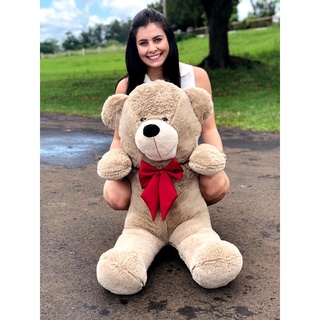Urso Teddy Gigante 1,10 Metro - Pelúcia - Avelã - SUPER CHEIOS