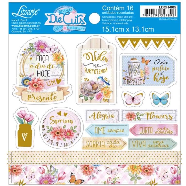Recortes Die Cuts Ldch-005 Encanto de Primavera 15,2x16cm Litoarte