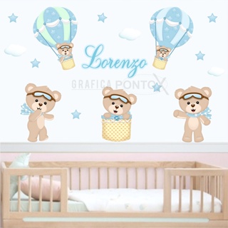KIT Adesivos de Parede Ursinho Baloeiro  Decoração de Quarto Infantil em Oferta na Shopee