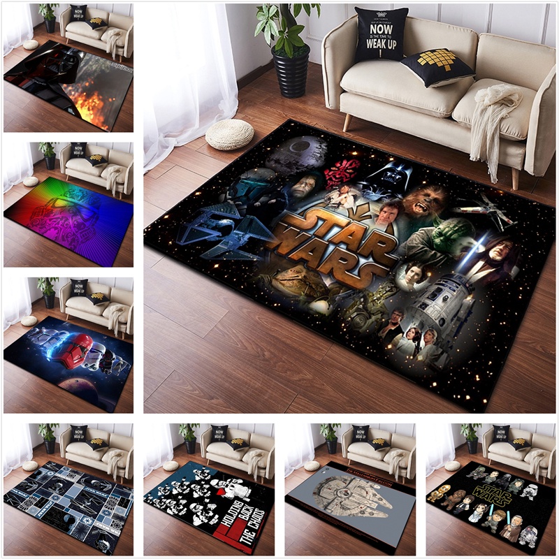 Filme de Ficção Científica Personalizado Star Wars White Soldier Carpet Black Samurai Sala de Estar Quarto Carpete Quarto Quarto Quarto Quarto Antiderrapante Piso Tapete Mesa de Café Janela da Baía Doméstica Star Wars Star Wars B555