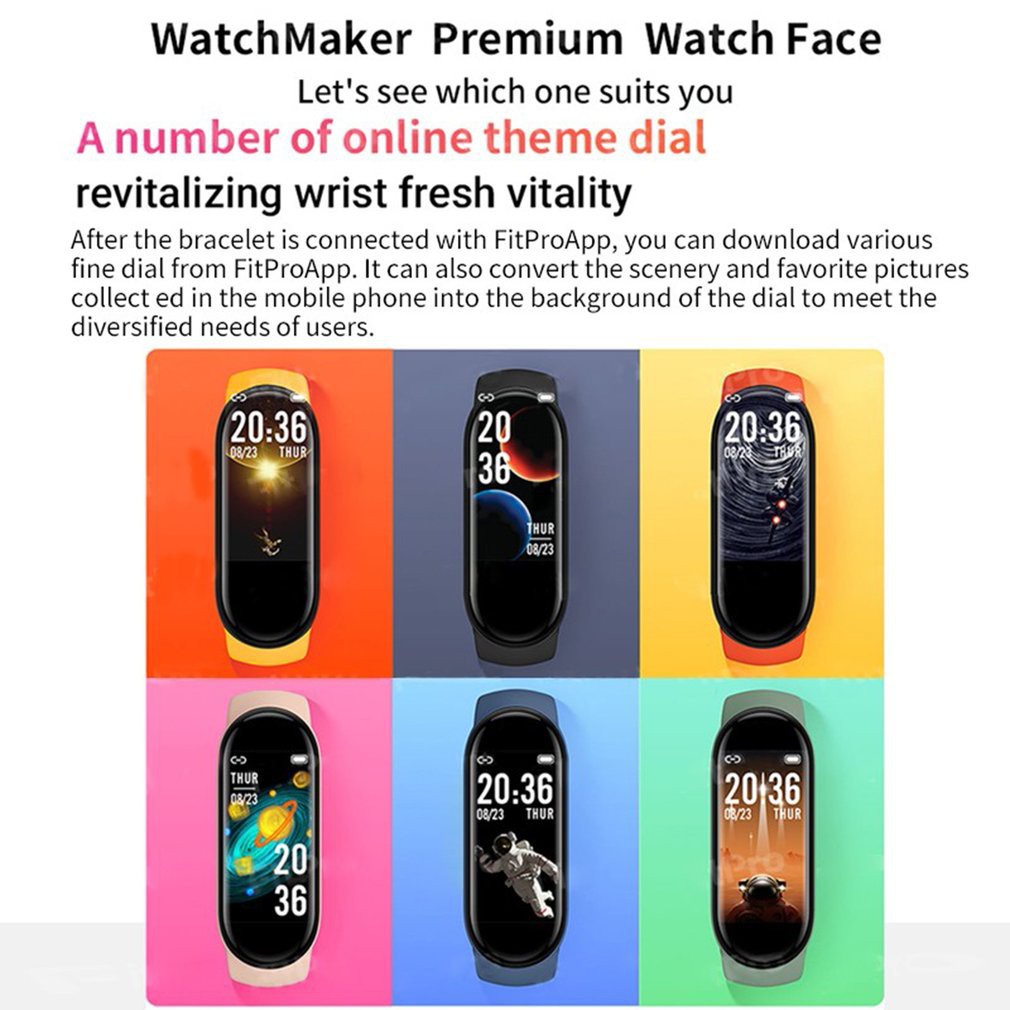 Smartwatch M6 pulseira esportiva Rastreador de freqüência cardíaca com tela  Relógio inteligente Bluetooth AMOLED Smart Band | Shopee Brasil