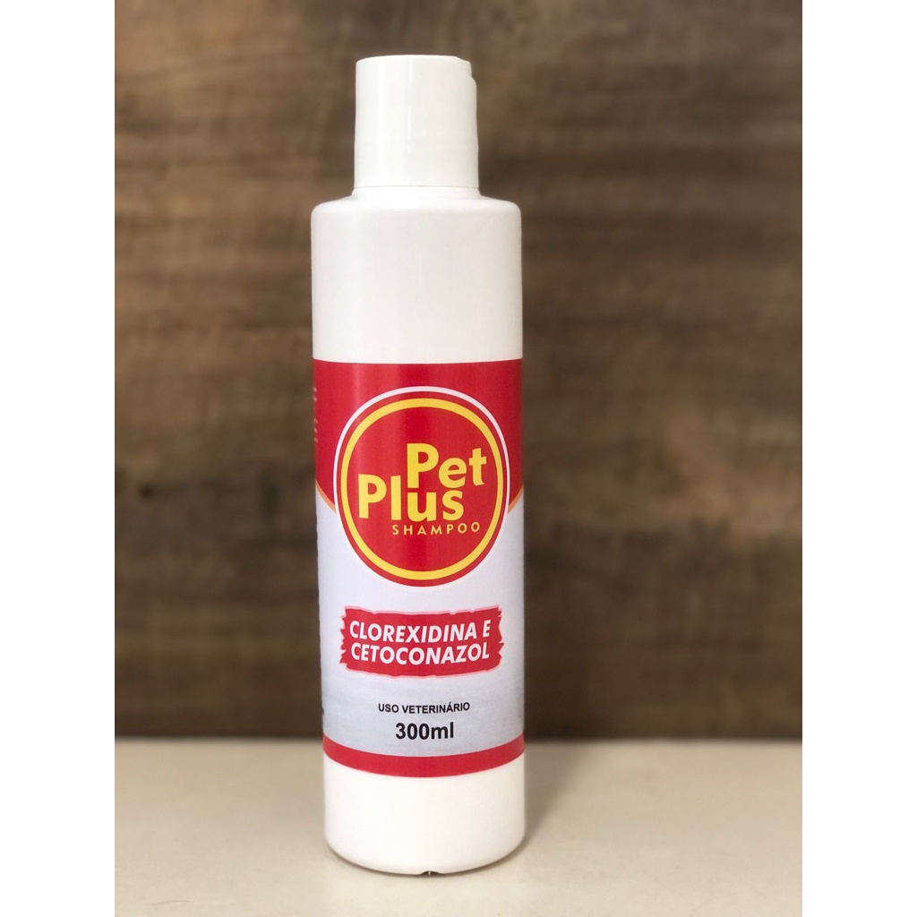 Shampoo Clorexidina Cetoconazol 4 caes e gatos Pet Plus 500 ml