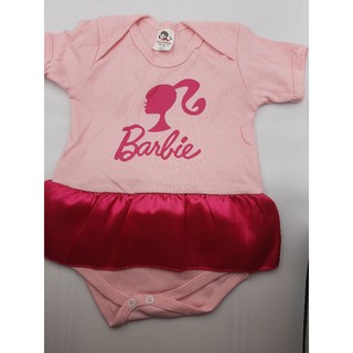 Romper Barbie Body Fantasia Vestido Infantil Bebê Baby Roupa Aniversário  Mesversario fotos registrar momentos temático