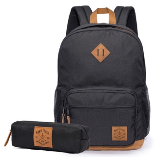 Mochila Estojo Roots Original Preta Hang Loose Casual Escolar em Oferta na Shopee