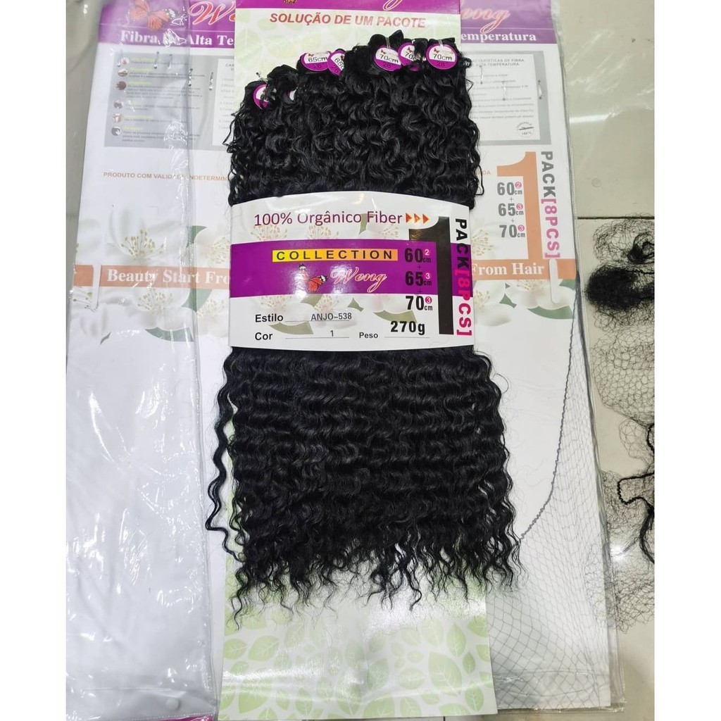 Cabelo Cacheado Orgânico Modelo Anjo Plus Caheado 270g 65cm - Weng