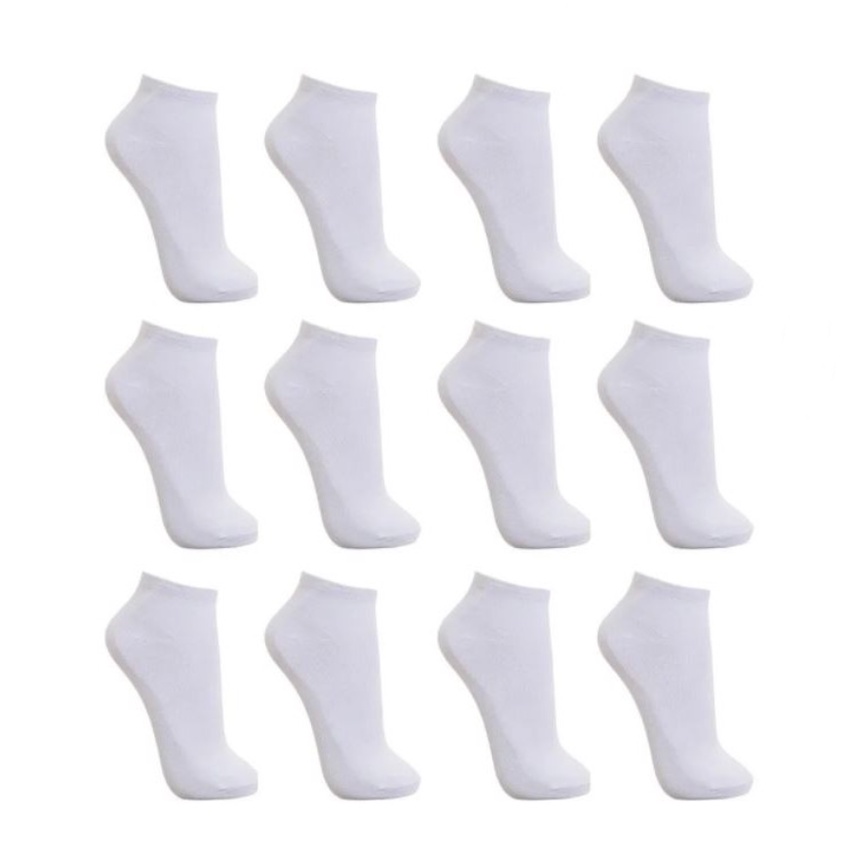 Meias Unisex Kit 12 Pares Soquete Cano Curto 36 A 44 BRANCO em Oferta na Shopee