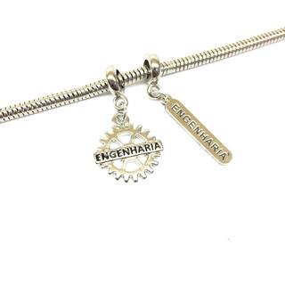 Berloque engenharia / plaquinha / símbolo / pandora vivara life / pingente/ para pulseira/ banhado/ berloques/ feminina
