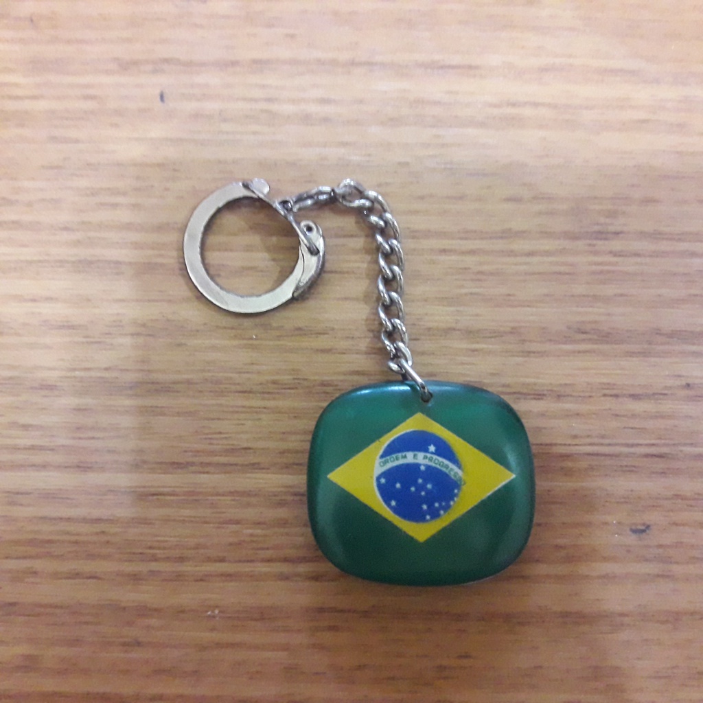 Chaveiro Antigo  Usado Auto Posto de Combustível Pensilvânia Bangu Rio de Janeiro Bandeira do Brasil Original da Época