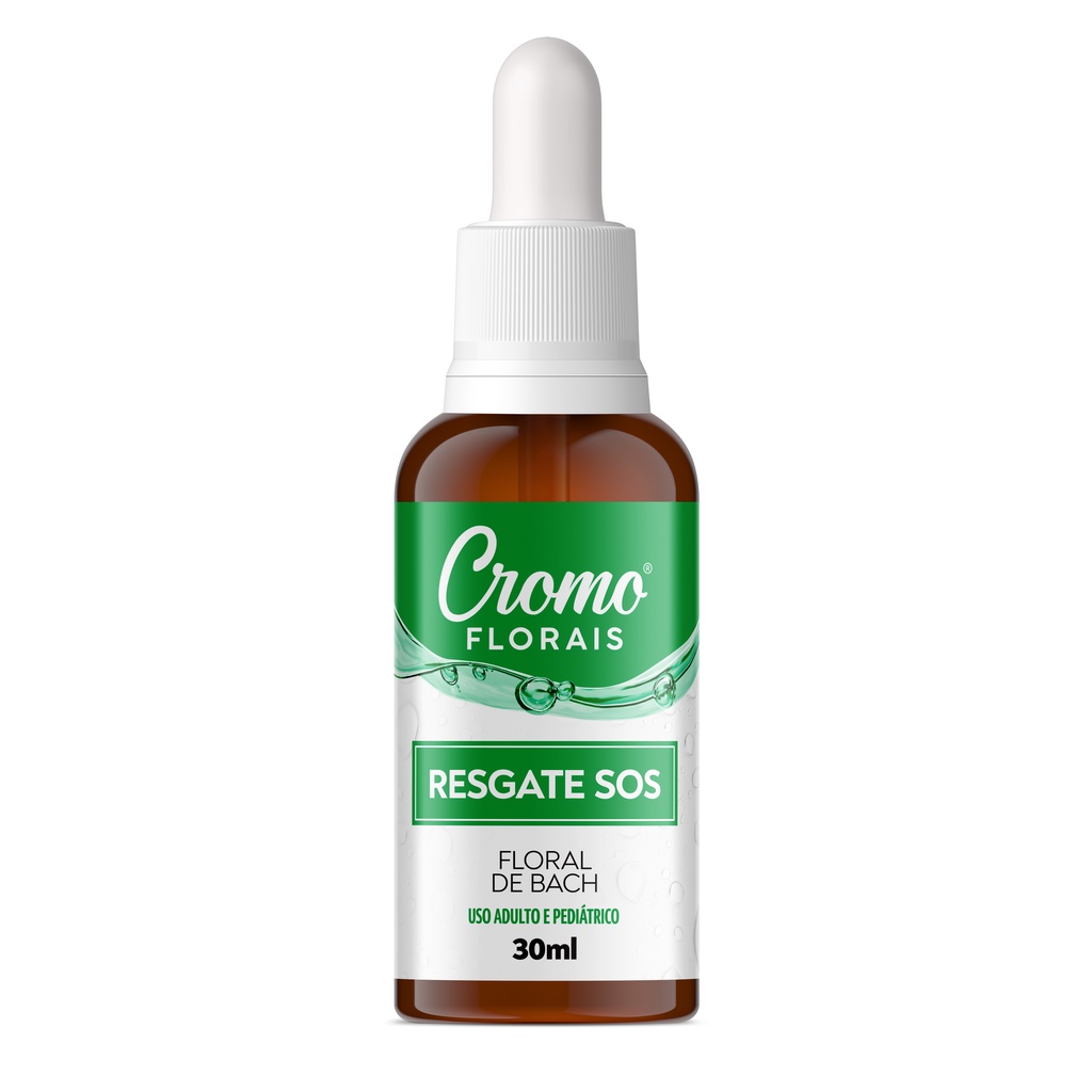 Floral de Bach RESCUE - CromoFlorais 30ml - Bem Estar RESGATE - Terapia Floral potencializada com a técnica da Cromoterapia e da Harmonização da Água