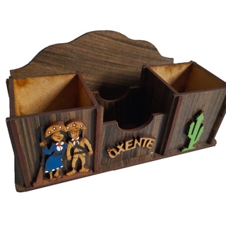 Porta Guardanapo CASAL OXENTE Paliteiro Saleiro Açucareiro - MDF 14X07x07CM