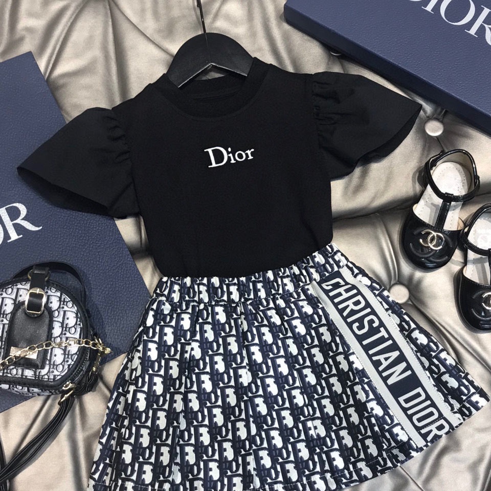 Dior Vestido Infantil Para Meninas/Saia Curta/Coreano/Da Moda/Fofo De 0 A 8 Anos