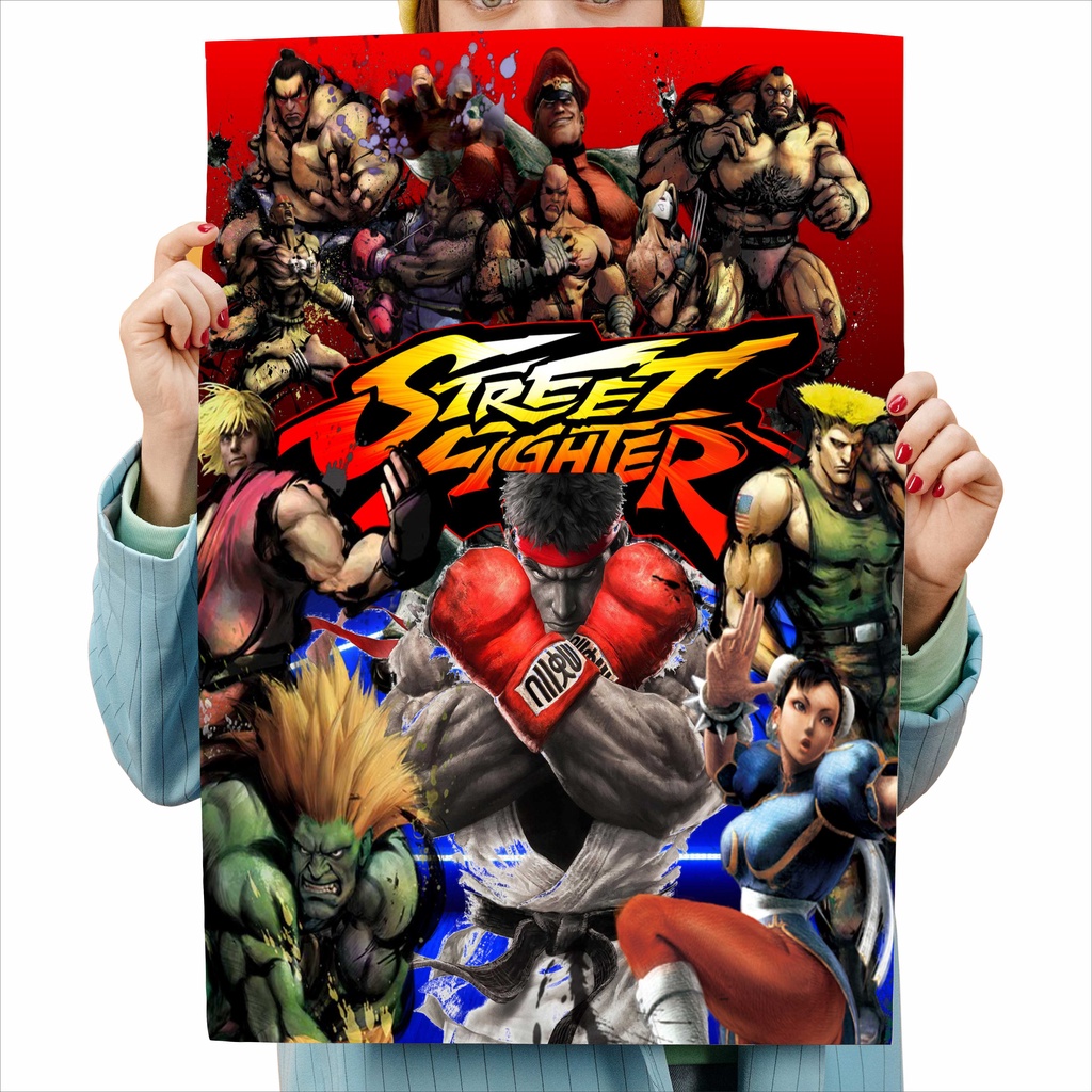 Street Fighter Poster Adesivo A3 (29.7 x 42 cm) Jogo Game