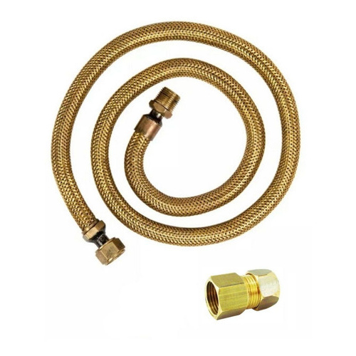 Flexível De Cobre 1,50m + Adaptador Gás Encanado Fogões