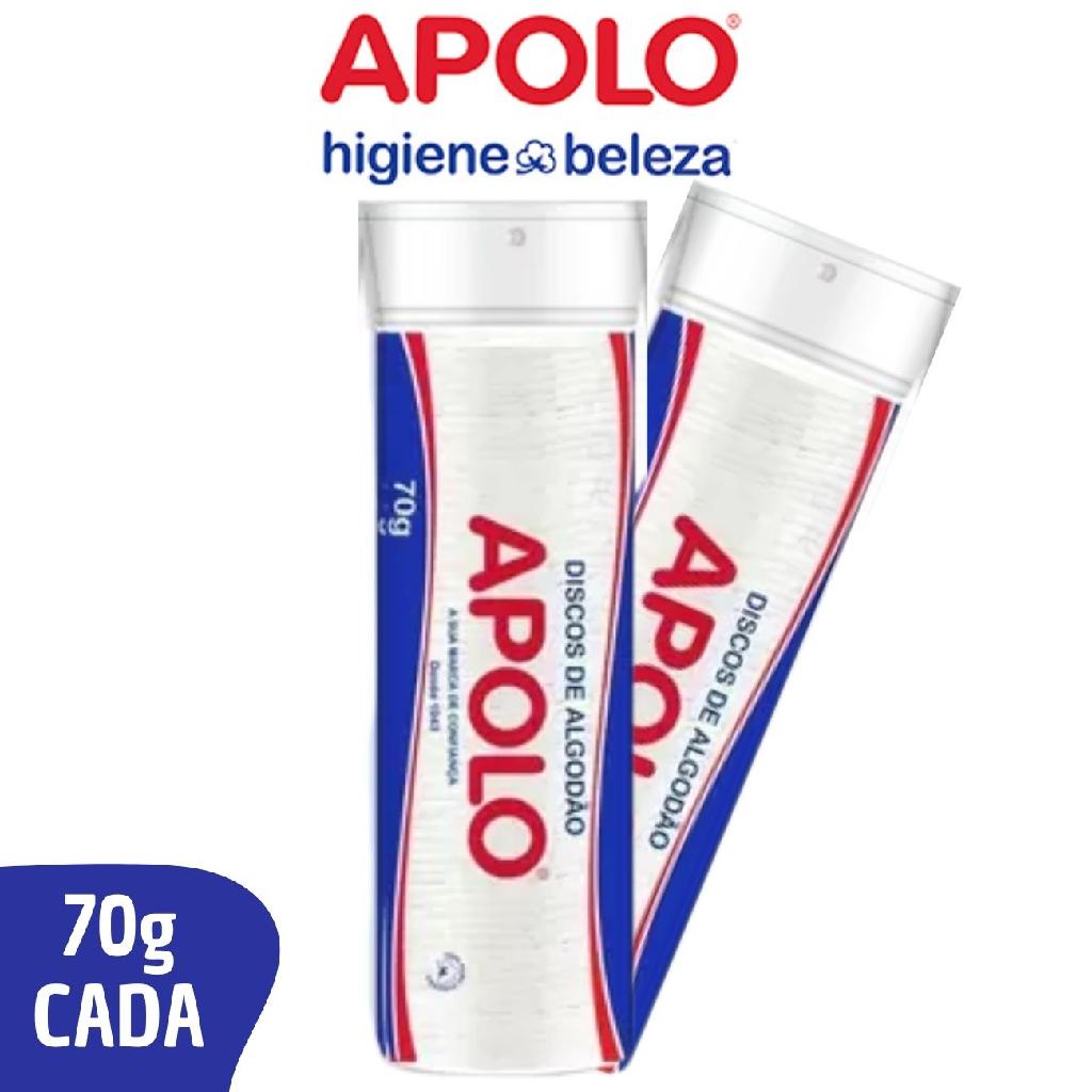 Algodão Disco Apolo 70g Com 100 Unidades Algodão 100% Puro Cuidado Facial Limpeza Fibras Macias e Grande Absorção