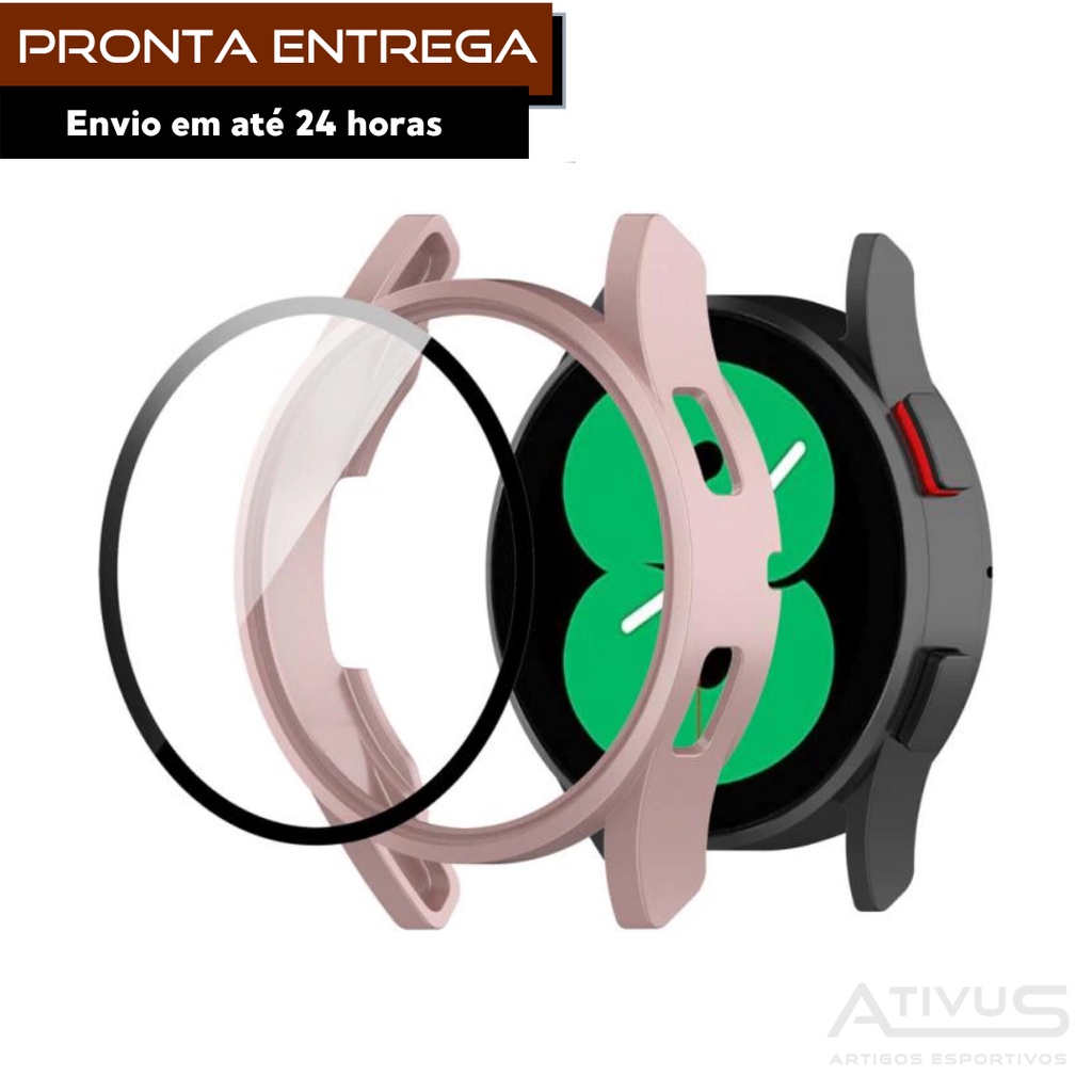 Capa de Proteção Lateral Galaxy Watch 4 - 40mm com Película de Vidro Temperado para a Tela