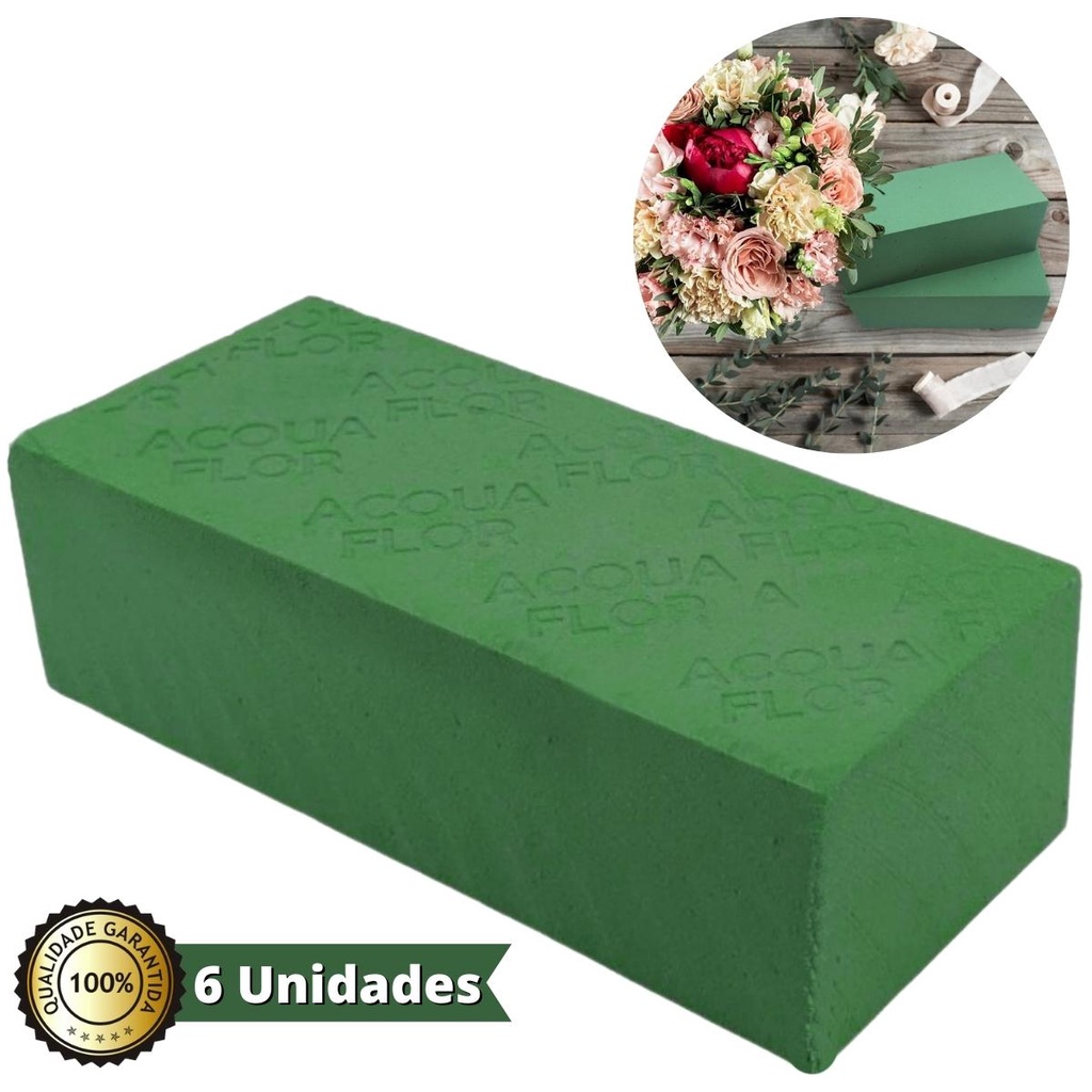 Esponja Floral Para Arranjo De Flores 6 Unidades Espuma Floral Tijolinho |  Shopee Brasil