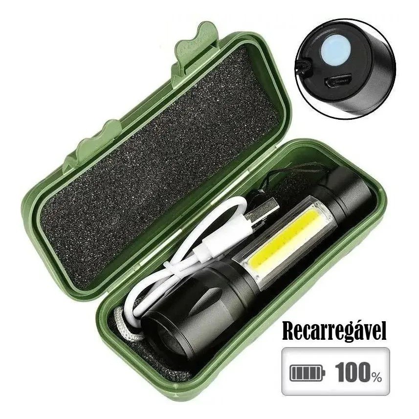 Mini Lanterna Led Cree Police Tatica Recarregável Usb Forte TB-0613