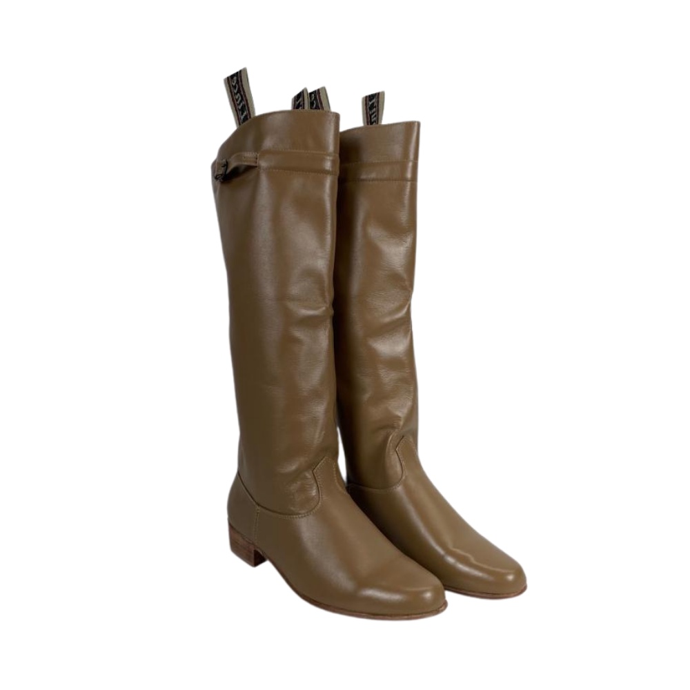 Bota Gaúcha Campeira Lince Mel Solado Em Couro Natural Country Cano Alto