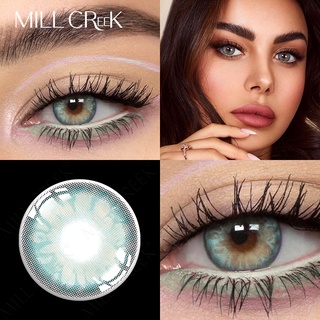 MILLCREEK Lentes De Contato Ópticas Coloridas De Miopia 14.0MM Contatos Com Cor Verde Roxo Cosmético 2pcs Anual