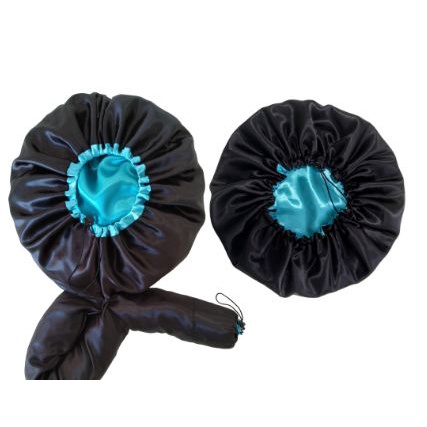 Touca Difusora De Seda Para Cacheadas Para Secar Cabelo + Touca De Cetim Para Dormir Seda Cetim Anti Frizz