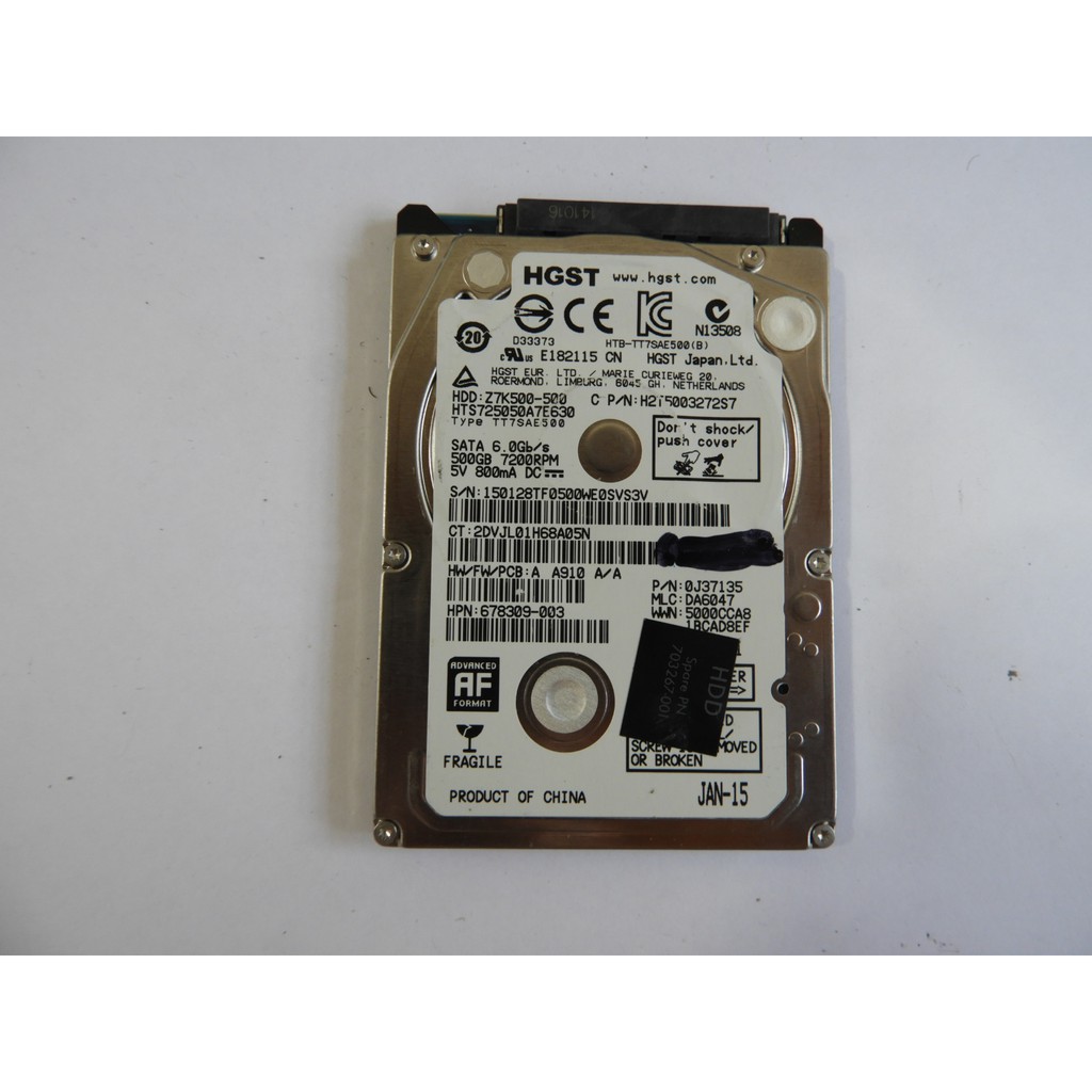 HD 500GB NOTE HGST - HTS725050A7E630 - 7200 RP,M - SAÚDE 12% | Shopee ...