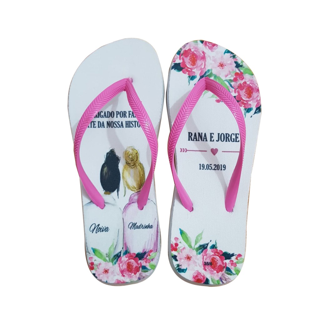 100 Pares de Chinelos Personalizados Casamento/Aniversario em Oferta na Shopee