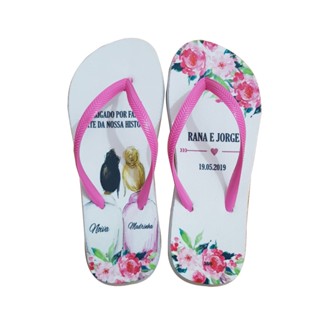 100 Pares de Chinelos Personalizados Casamento/Aniversario em Oferta na Shopee