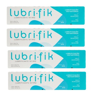 Kit com 4 Gel Lubrificante Íntimo Lubrifik 50g Prazer Sexual