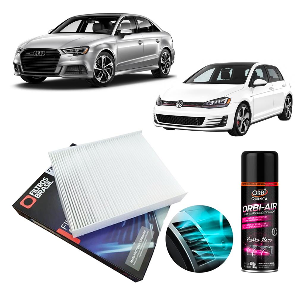 Filtro Cabine Ar Condicionado + Higienizador Audi A3 / Golf