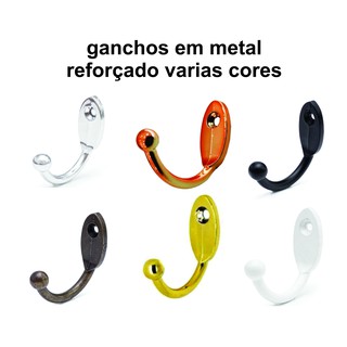 Gancho Cabide Reforçado De Metal Diversas Cores