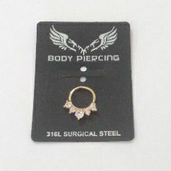Piercing Argolinha Pra Hélix Tragus Daith Dourada Estilo Patinha com Strass em Oferta na Shopee