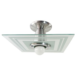 Luminária Plafon 1 Vidro Quadrado Branco Teto Sala Quarto Cozinha