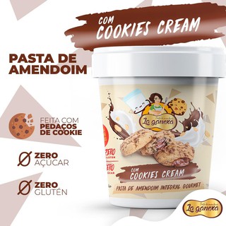 Pasta De Amendoim Integral Gourmet Cookies Cream  Zero Açucar zero Glútem La Ganexa