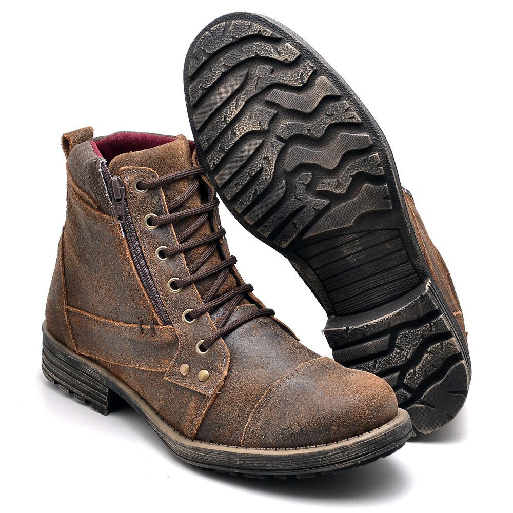 Bota Masculina Coturno Couro Legitimo Casual Adventure