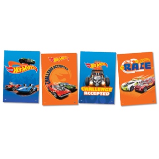Quadro Decorativos Festa Hot Wheels - 4 Unidades - Festcolor - Rizzo em Oferta na Shopee