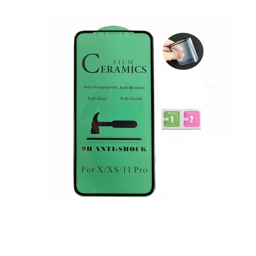 Pelicula de Ceramica 9D 9 D para iphone 13 / 12 Pro Max / 12 Pro / 12 / 12 Mini / 11 Pro Max / 11 Pro / 11 / X / XS / XR / XS MAX / 7 / 8 / 7 PLUS / 8 PLUS (cobre toda a tela Full cover 100% com borda preta flexivel não quebra Proteção Protetora)