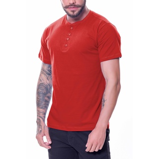 blusa masculina henley manga curta qualidade e acabamento gola portuguesa