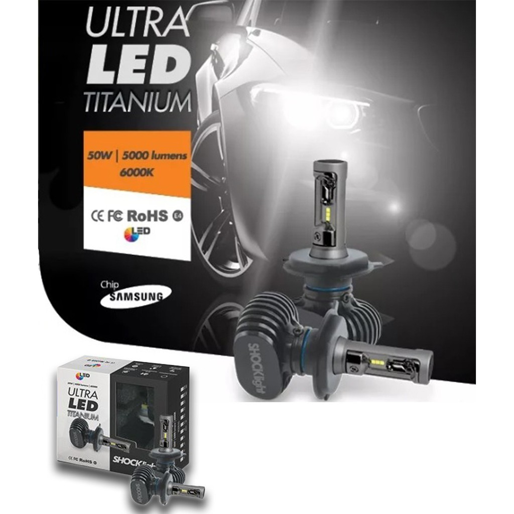 Ultra Led Shocklight Titanium 10.000 Lumens 6000k H11 em Oferta na Shopee