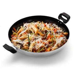 Wok Antiaderente Tampa De Vidro 28Cm 3L Polido Nacional em Oferta na Shopee