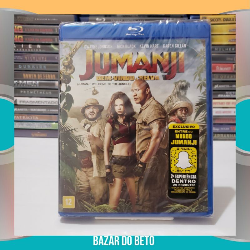 Bluray Filme Jumanji - Bem vindo a Selva (Lacrado) (LEIA A DESCRIÇÃO) Fantasia, Ação Elenco: Dwayne Johnson, Jack Black, Kevin Hart