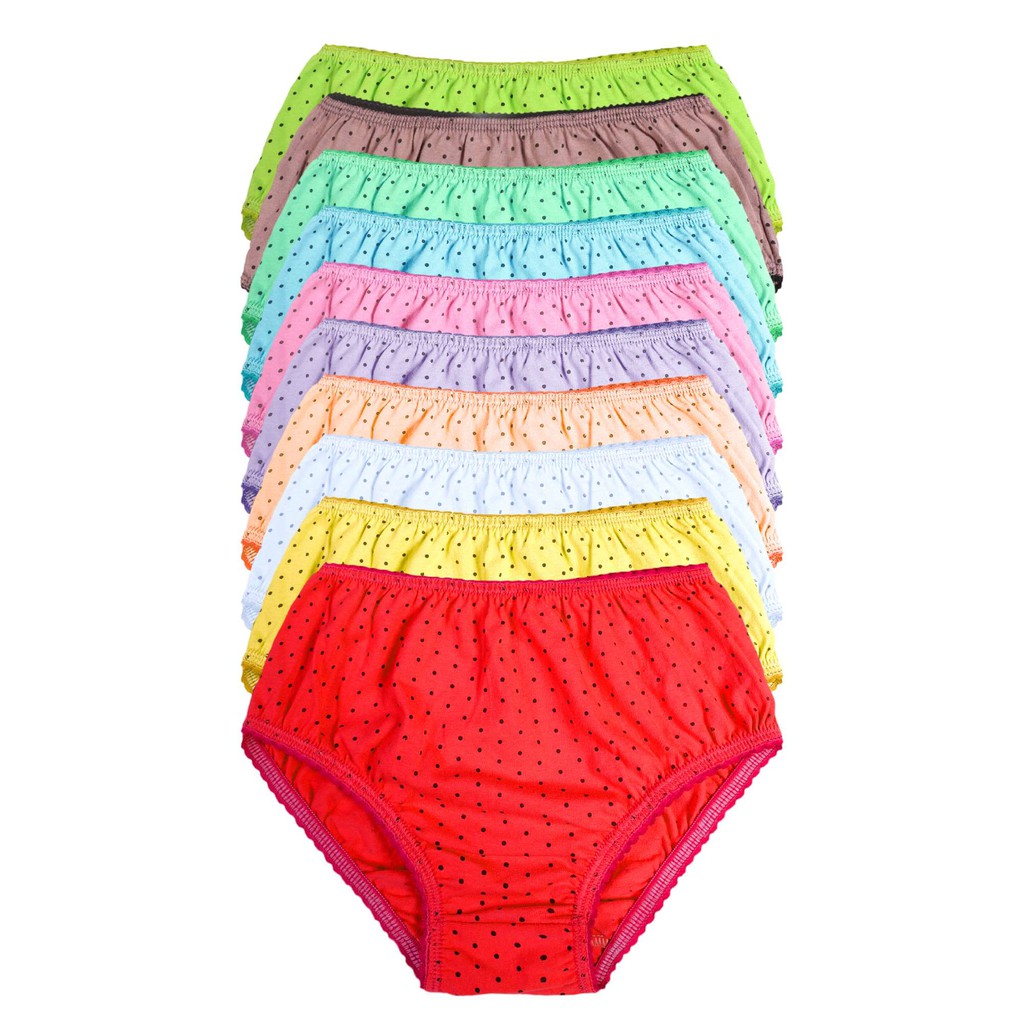 Calcinha Bolinha Infantil 100% algodão Rebatida Estampa Bolinha Barato Modelo Básico