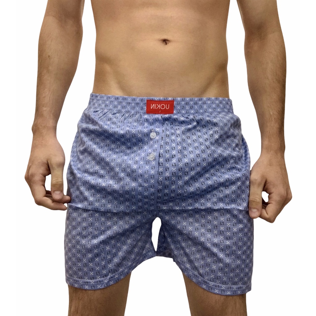 Samba Canção Super Luxo 95% poliester algodão. Estampada Com Botão Short de Dormir