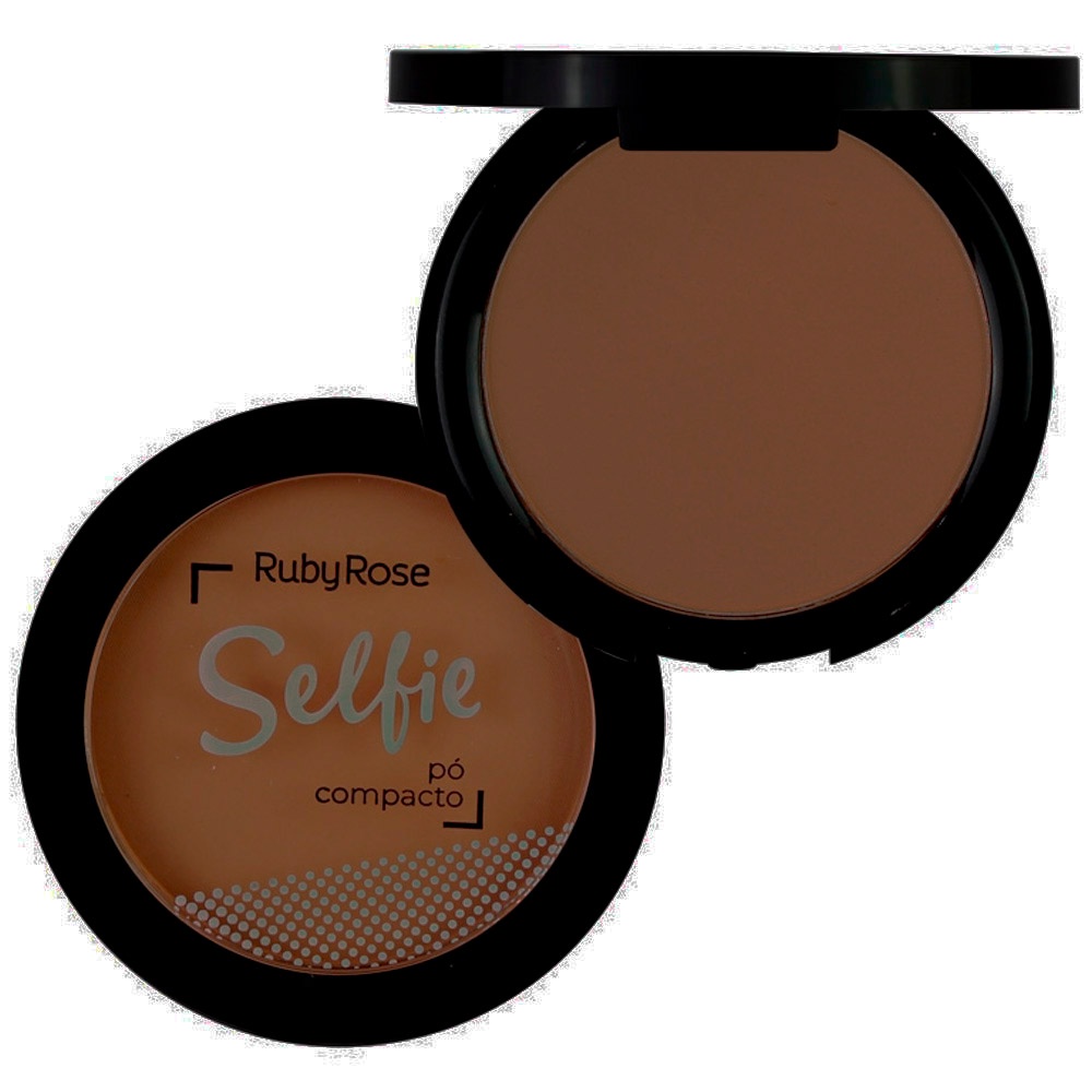 Pó Compacto Selfie Facial HB7228 Chocolate Médio 21 Ruby Rose