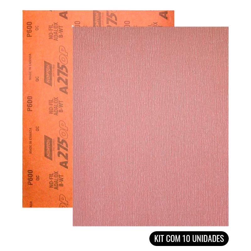 Lixa D'água a Seco A275 Grana 600 Kit Com 10 Unidades NORTON