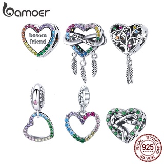 Bamoer Colorido Zircon Series Charme 100% Prata Esterlina 925 Fit Pulseira Diy Fazer Jóias Acessórios De Moda Bsc506