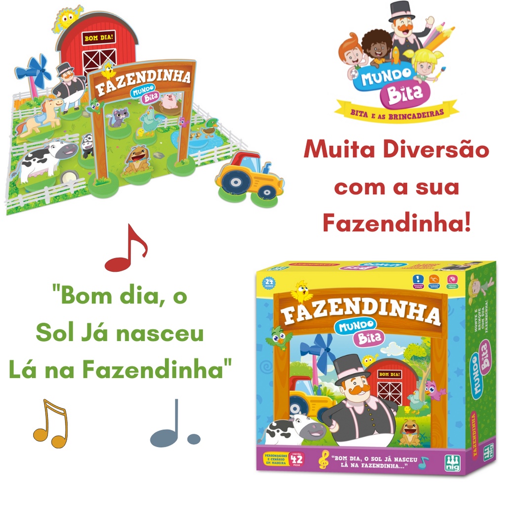 Fazendinha Brinquedo Mundo Bita e Animais Educativo Infantil- Nig | Shopee  Brasil
