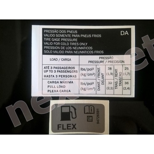 Adesivo Tampa Pressão Pneu Chevrolet Meriva Astra Montana -1